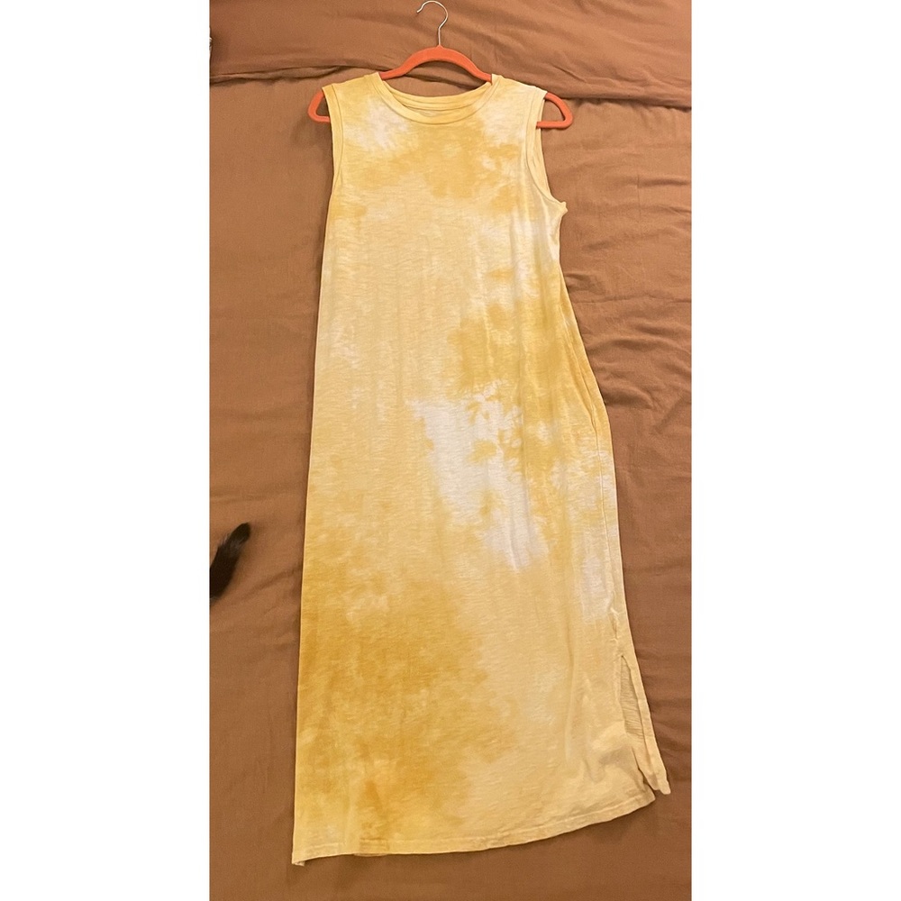 Cotton yellow tie-dye easy going dress 🌻